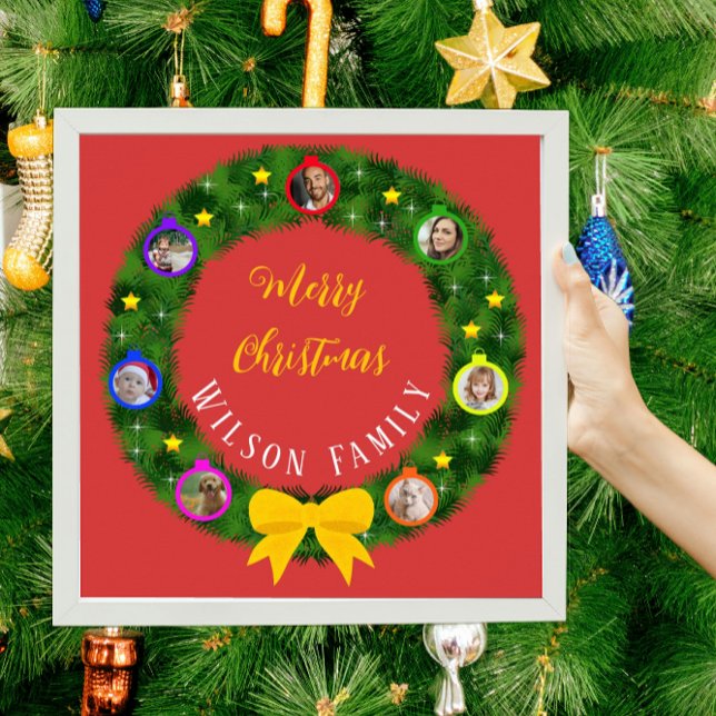 Weihnachtsfamilien Fotos Lamp Mistletoe Poster (Von Creator hochgeladen)