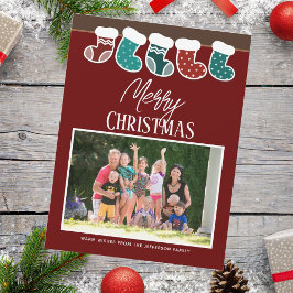 Weihnachtsfamilien Matching Strumpfs Fotokarte Magnetkarte