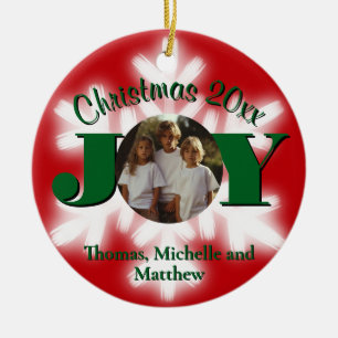 Weihnachtsfamilien personalisieren Fotovorlage Keramik Ornament
