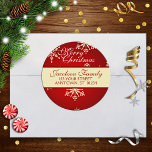Weihnachtsfamilienadresse Runder Aufkleber<br><div class="desc">Eine stilvolle und unterhaltsame Art,  Ihre Rücksendeadresse auf all Ihrer Urlaubskorrespondenz mit diesen individuellen Adressetiketten zu teilen. Kleben Sie einen auf den Umschlag zurück (oder vorne) all Ihre Weihnachtskarten oder Weihnachtsbriefe in diesem Jahr!</div>