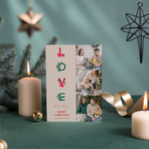 Weihnachtsfamilienfoto Collage | Liebe Peace Joy