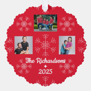 Weihnachtsfamilienfoto-Ornament Ornament Karte