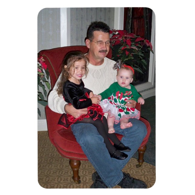 Weihnachtsfamilienfoto Vorlage 4 x 6 Großkinder Magnet (Vertikal)