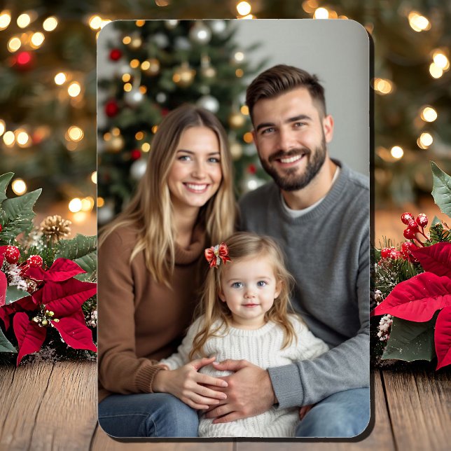 Weihnachtsfamilienfoto Vorlage 4 x 6 Magnet (Von Creator hochgeladen)