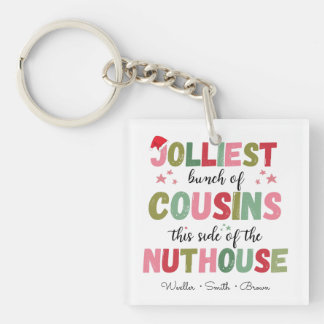 Weihnachtsfamilienname Cousin Treffen passend Schlüsselanhänger