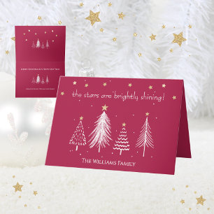 Weihnachtsfamilienname Rote Feiertagskarte