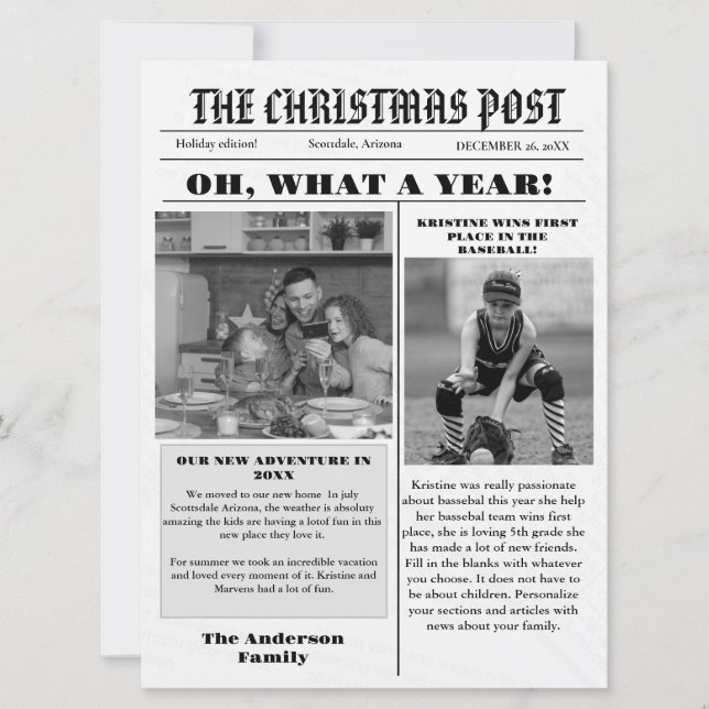 Weihnachtsfamilienzeitung + Jahr im Foto Einladung (Vorderseite)