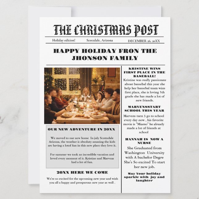 Weihnachtsfamilienzeitung + Jahr im Foto Einladung (Vorderseite)
