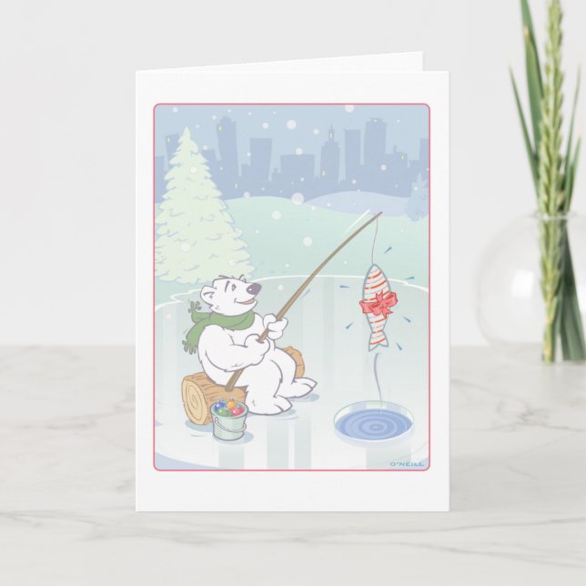 "Weihnachtsfang" von Gerry O'Neill Feiertagskarte (Vorderseite)