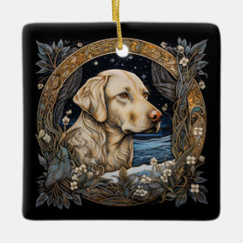 Weihnachtsfantasy Labrador Keramikornament
