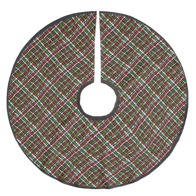 Weihnachtsfarbe Diagonal Woven Graphic Burlap Polyester Weihnachtsbaumdecke (Vorderseite)