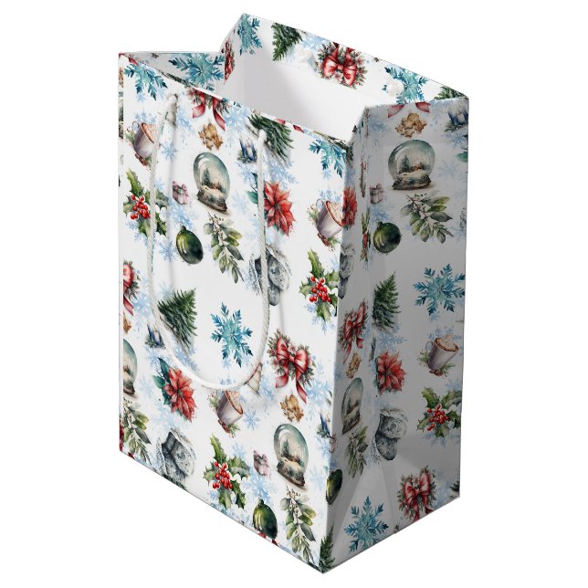 Weihnachtsfarbe Mittlere Geschenktüte (Rückseite Schrägansicht)