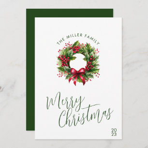 Weihnachtsfarbe rot und grün Kraut Feiertagskarte