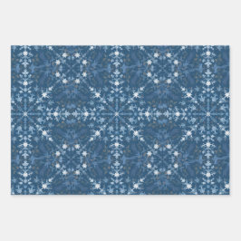 Weihnachtsfarben blau weiß geometrisch nahtlos geschenkpapier set
