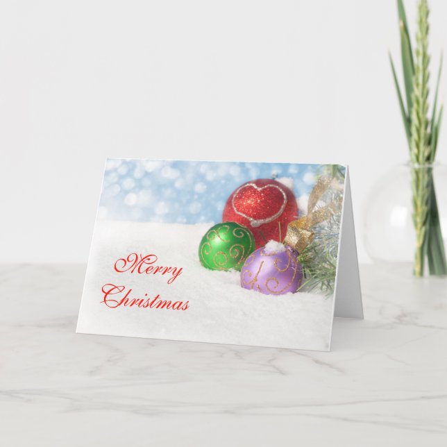 Weihnachtsfarben Feiertagskarte (Vorderseite)