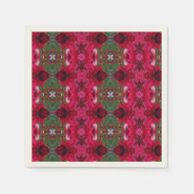 Weihnachtsfarben Kaleidoskop Ecru Cocktail Napkin