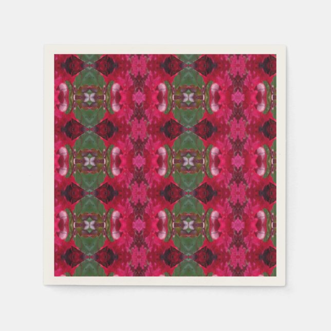 Weihnachtsfarben Kaleidoskop Ecru Cocktail Napkin Serviette (Vorderseite)