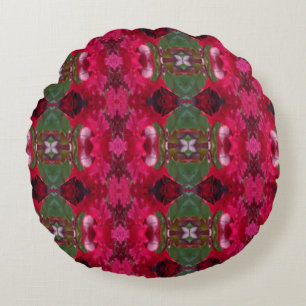 Weihnachtsfarben Kaleidoskop Rundes Kissen