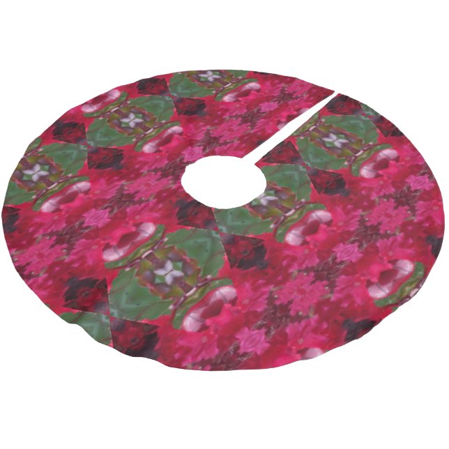 Weihnachtsfarben Kaleidoskop Weihnachtsbaumrock Polyester Weihnachtsbaumdecke (Schrägansicht)
