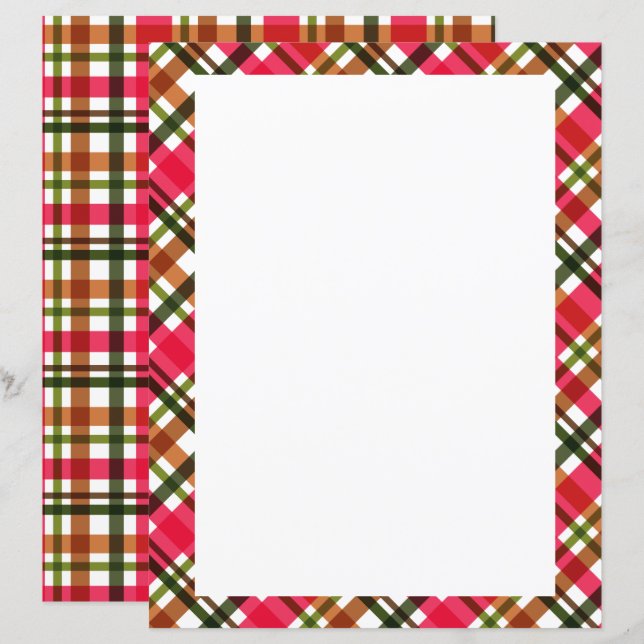 Weihnachtsfarben Kariert Blank (Vorne/Hinten)