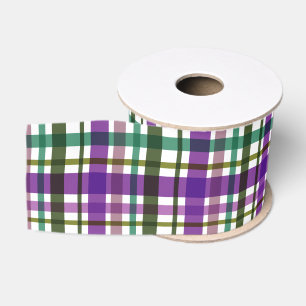 Weihnachtsfarben Kariert Grün Lila Ripsband