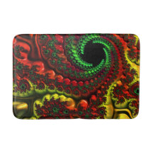 Weihnachtsfarben Mandelbrot Bath Mat