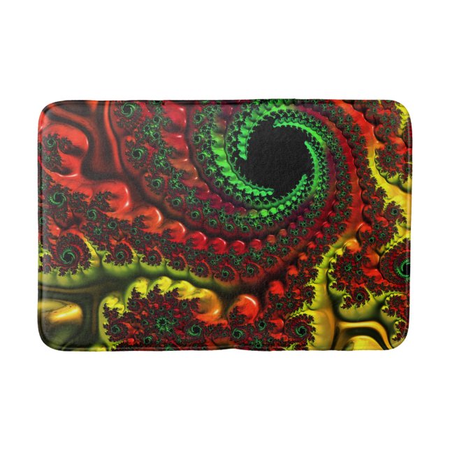 Weihnachtsfarben Mandelbrot Bath Mat Badematte (Vorderseite)