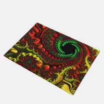 Weihnachtsfarben Mandelbrot Door Mat