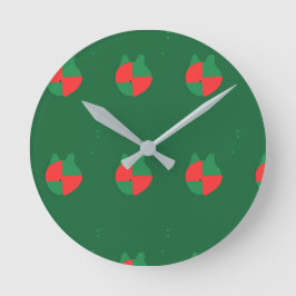 Weihnachtsfarben Runde Wanduhr