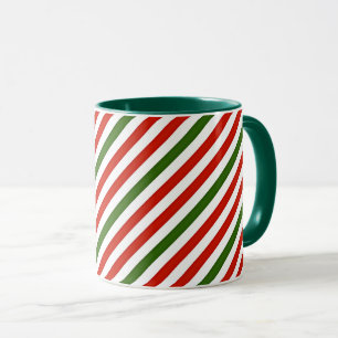 Weihnachtsfarben Streifen Tasse