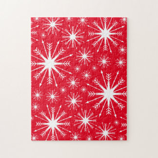 Weihnachtsfarben und Schneeflocken Jigsaw Puzzle