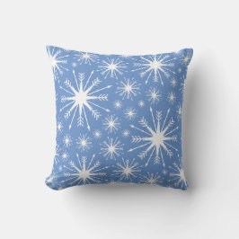 Weihnachtsfarben und Schneeflocken Kissen