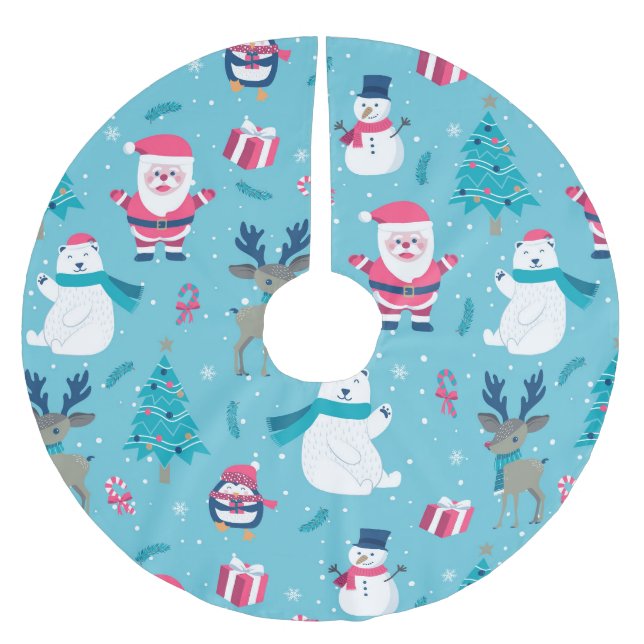 Weihnachtsfarbendesign Polyester Weihnachtsbaumdecke (Vorderseite)