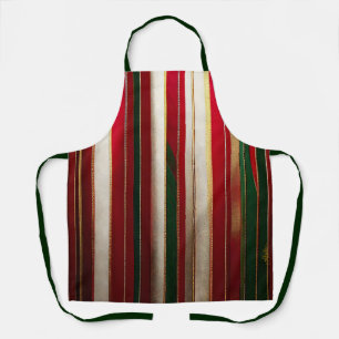 Weihnachtsfarbenstreifen Rot-Grün-Gold Schürze