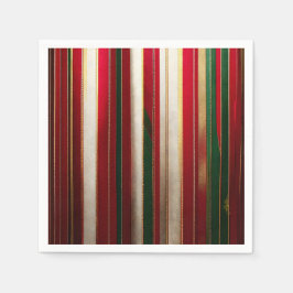 Weihnachtsfarbenstreifen Rot-Grün-Gold Serviette