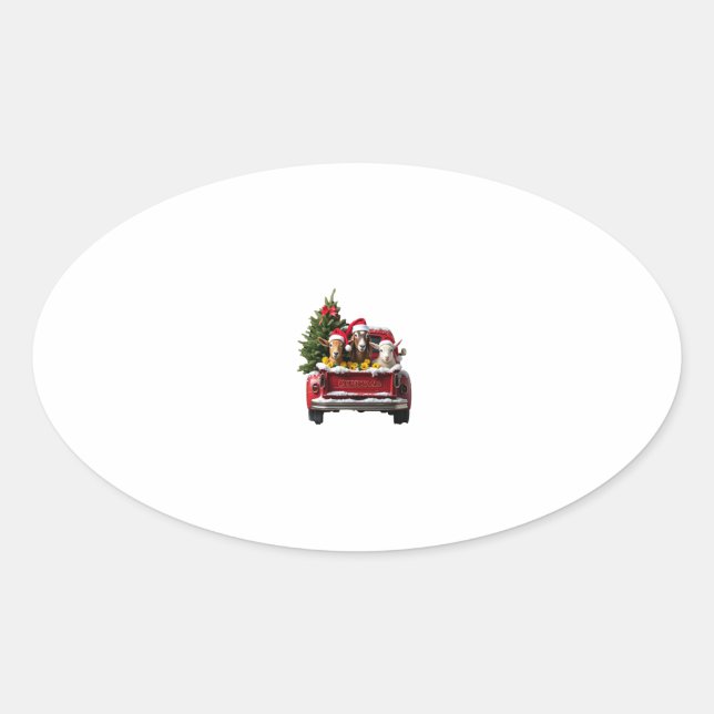 Weihnachtsfarm Ovaler Aufkleber (Vorderseite)