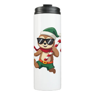 Weihnachtsfaultier-Elf-Peppermint-Candy-Cane-Shirt Thermosbecher