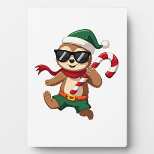 Weihnachtsfaultier-Elf-Zuckerrohr-Shirt Gi Fotoplatte