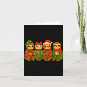 Weihnachtsfaultier passende Familien-Weihnachts-Py Karte