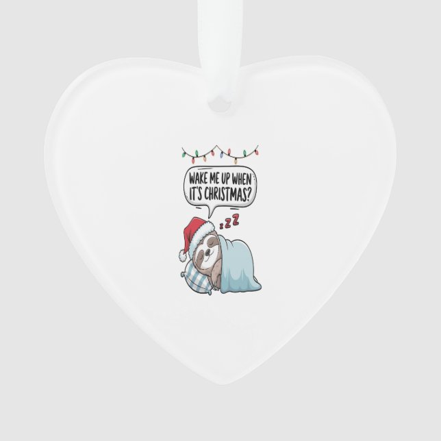 Weihnachtsfaultier schlafende Feiertage Ornament (Vorderseite)