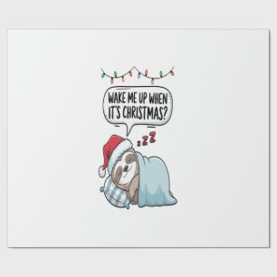 Weihnachtsfaultier schlafender Urlaub Geschenkpapier