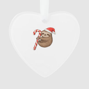 Weihnachtsfaultier umarmt Candy Cane Classic T-Shi Ornament