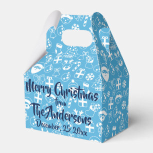 Weihnachtsfavoriten Blue Santa Elf Snowman Pattern Geschenkschachtel