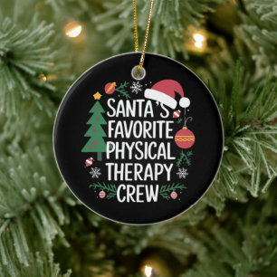 Weihnachtsfavoriten der Physiotherapie-Mannschaft Keramik Ornament
