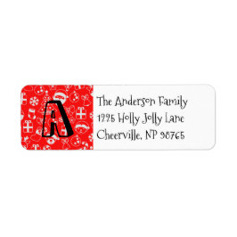 Weihnachtsfavoriten Red Santa Elf Snowman Monogram