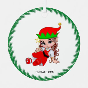 Weihnachtsfee-Elf hält einen Stern Ornament Aus Metall