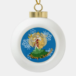 Weihnachtsfee keramik Kugel-Ornament
