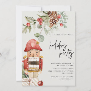 Weihnachtsfeier Abendessen Moderner Nutcracker Einladung