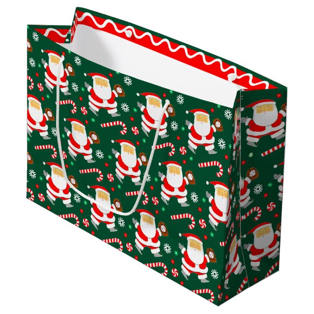 Weihnachtsfeier Baseball Große Geschenktüte (Vorderseite Schrägansicht)