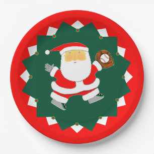 Weihnachtsfeier Baseball Pappteller